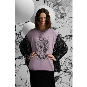 Medicine tricou din bumbac femei, culoarea violet imagine