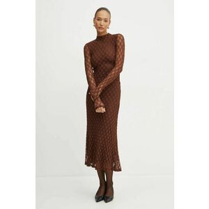 Bardot rochie OLA culoarea maro, maxi, mulata, 59476DB imagine