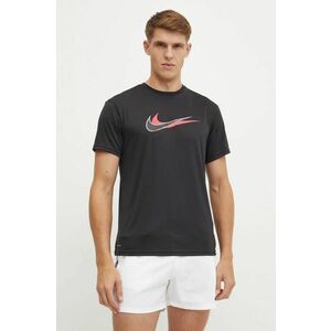 Nike tricou sport Stacked Swoosh culoarea negru, cu imprimeu, NESSE512 imagine