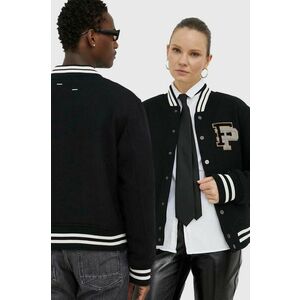 Filling Pieces jachetă bomber din lână Varsity Jacket culoarea negru, de tranziție, oversized, 81422201863 imagine