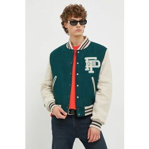 Filling Pieces jachetă bomber din lână Varsity Jacket culoarea verde, de tranziție, oversize, 78616982011 imagine