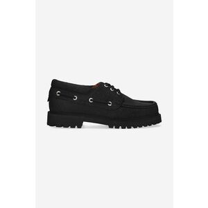 Filling Pieces mocasini de piele Boatshoe culoarea negru, cu toc plat, 47928901847 imagine