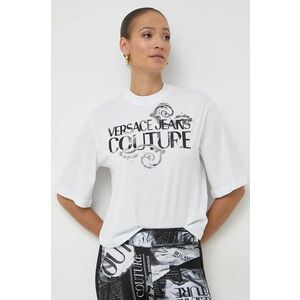 Versace Jeans Couture tricou din bumbac femei, culoarea alb imagine