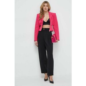 Versace Jeans Couture pantaloni femei, culoarea negru, lat, high waist imagine