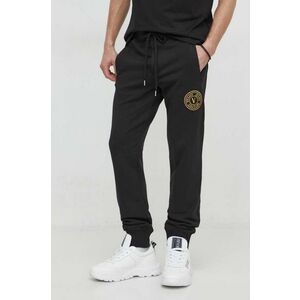 Versace Jeans Couture pantaloni de trening din bumbac culoarea negru, neted imagine