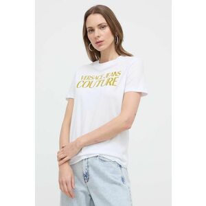 Versace Jeans Couture tricou din bumbac femei, culoarea alb imagine