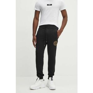 Versace Jeans Couture pantaloni de trening din bumbac culoarea negru, cu imprimeu, 77GAAT00 CF00T imagine