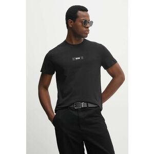 Versace Jeans Couture tricou din bumbac barbati, culoarea negru, cu imprimeu, 77GAH6S3 J0001 imagine