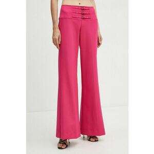 Versace Jeans Couture pantaloni femei, culoarea roz, lat, high waist, 77HAA116 N0394 imagine