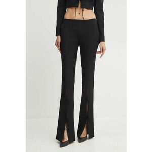 Versace Jeans Couture pantaloni femei, culoarea negru, fittigareta, high waist, 77HAA115 N0394 imagine