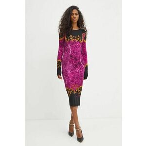 Versace Jeans Couture rochie culoarea roz, midi, mulata, 77HAO9P8 JS420 imagine