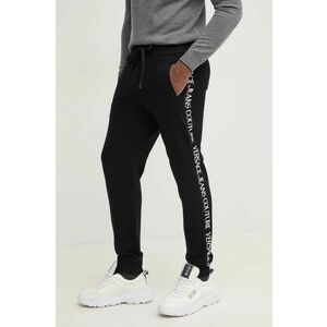 Versace Jeans Couture pantaloni de trening din bumbac culoarea negru, cu imprimeu, 77GAAC02 CF02C imagine