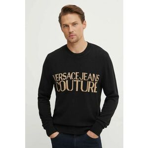 Versace Jeans Couture pulover de lana barbati, culoarea negru, 77GAFM01 CMH80 imagine