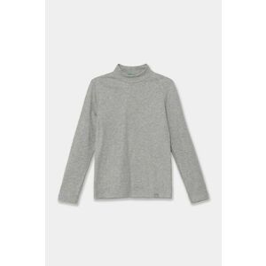 United Colors of Benetton longsleeve din bumbac pentru copii culoarea gri, neted, 3AOUC202V imagine