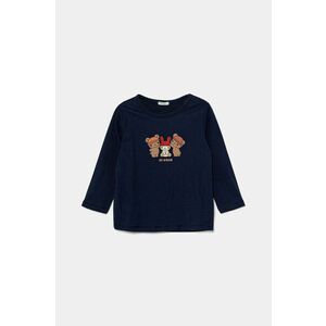 United Colors of Benetton longsleeve din bumbac pentru bebeluși culoarea albastru marin, 3ATNA105L imagine