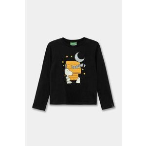 United Colors of Benetton longsleeve din bumbac pentru copii culoarea negru, 3VR5G10JA imagine