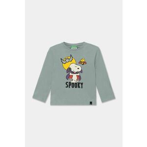 United Colors of Benetton longsleeve din bumbac pentru copii culoarea gri, cu imprimeu, 3VR5G10J9 imagine