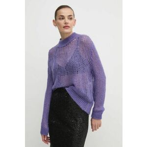 United Colors of Benetton pulover din amestec de lana femei, culoarea violet, light, cu turtleneck, 1342D10BN imagine