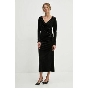 Answear Lab rochie de catifea culoarea negru, maxi, mulata imagine