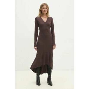 Answear Lab rochie culoarea maro, midi, evazati imagine