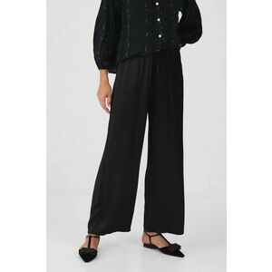 Medicine pantaloni femei, culoarea negru, lat, medium waist imagine