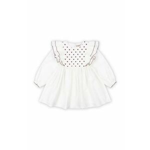 Konges Sløjd rochie din bumbac pentru copii COEUR DRESS GOTS culoarea alb, mini, evazati, KS101933 imagine