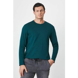 Medicine longsleeve din bumbac culoarea verde, neted imagine