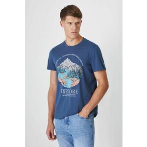 Medicine tricou din bumbac bărbați, culoarea bleumarin, cu imprimeu imagine