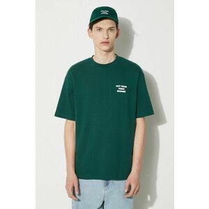 Drôle de Monsieur tricou din bumbac Le T-Shirt Slogan barbati, culoarea verde, cu imprimeu, PERM-TS203-CO002-DGN imagine