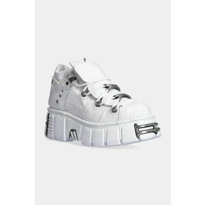 New Rock sneakers din piele Napa Blanca + Tower Blanco Acero culoarea alb, M-106N-S18 imagine