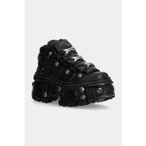 New Rock sneakers din piele Crust Negro + Tank Casco Negro culoarea negru, M-WALL106-S25 imagine