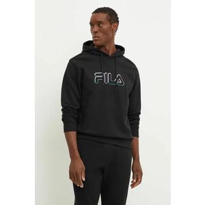 Fila bluza Lauben barbati, culoarea negru, cu glugă, cu imprimeu, FAM0787 imagine