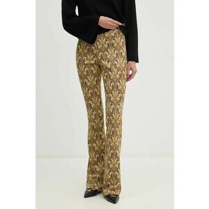 Gaudi pantaloni femei, culoarea maro, evazati, high waist, 421FD24001 imagine