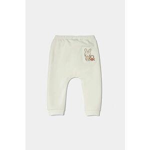 United Colors of Benetton pantaloni de trening pentru bebeluși culoarea alb, cu imprimeu, 35Q2AF023 imagine