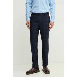 Hackett London pantaloni de lana culoarea albastru marin, mulata, HM470549R imagine