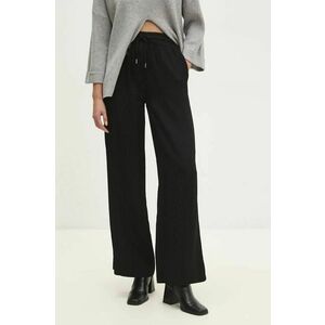 Answear Lab pantaloni femei, culoarea negru, drept, high waist imagine