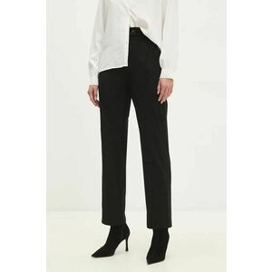 Answear Lab pantaloni femei, culoarea negru, drept, high waist imagine