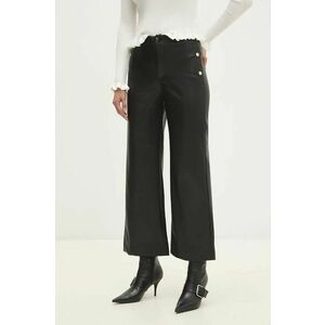 Answear Lab pantaloni femei, culoarea negru, drept, high waist imagine