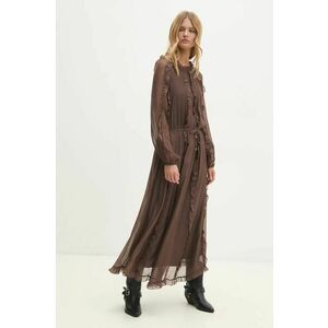 Answear Lab rochie culoarea maro, maxi, drept imagine