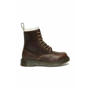 Dr. Martens bocanci de piele 1460 Pascal Serena femei, culoarea maro, cu toc plat, izolat, DM32019777 imagine