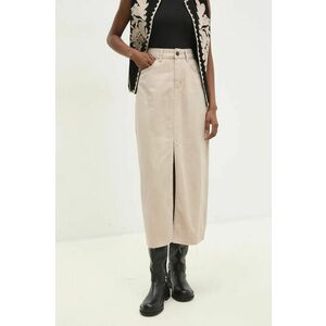 Answear Lab fusta jeans culoarea bej, maxi, drept imagine