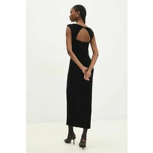 Answear Lab rochie de catifea culoarea negru, midi, mulata imagine