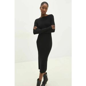 Answear Lab rochie culoarea negru, midi, mulata imagine