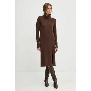 Answear Lab rochie culoarea maro, midi, oversize imagine