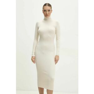 Answear Lab rochie culoarea bej, midi, mulata imagine