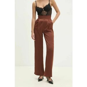 Answear Lab pantaloni femei, culoarea maro, lat, high waist imagine