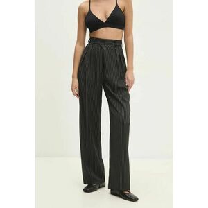 Answear Lab pantaloni femei, culoarea negru, lat, high waist imagine