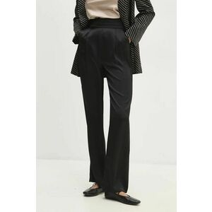 Answear Lab pantaloni femei, culoarea negru, lat, high waist imagine