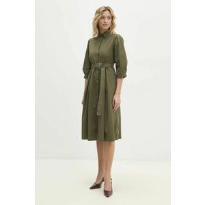 Answear Lab rochie din bumbac culoarea verde, mini, evazati imagine