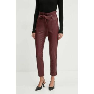 Answear Lab pantaloni femei, culoarea rosu, mulata, high waist imagine